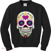 Sugar Skull Calavera Day Of The Dead Dia De Los Muertos Kids Sweatshirt thumb 0