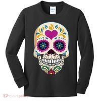 Sugar Skull Calavera Day Of The Dead Dia De Los Muertos Kids Long Sleeve Shirt thumb 0