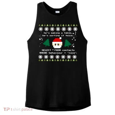 Sql Santa Claus Database Clause Developer Code Db Programmer Gift Ladies PosiCharge Tri-Blend Wicking Tank