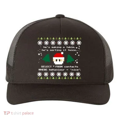 Sql Santa Claus Database Clause Developer Code Db Programmer Gift Yupoong Adult 5-Panel Trucker Hat