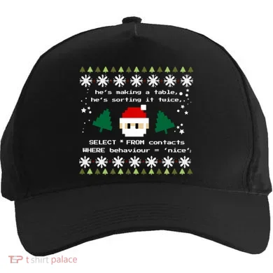 Sql Santa Claus Database Clause Developer Code Db Programmer Gift Five-Panel Snapback Cap
