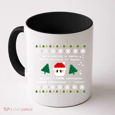 Sql Santa Claus Database Clause Developer Code Db Programmer Gift Coffee Mug