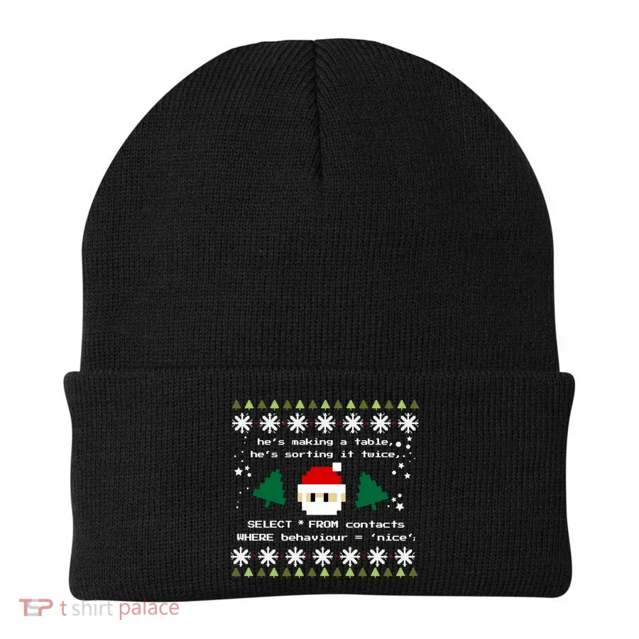 Sql Santa Claus Database Clause Developer Code Db Programmer Gift Beanie