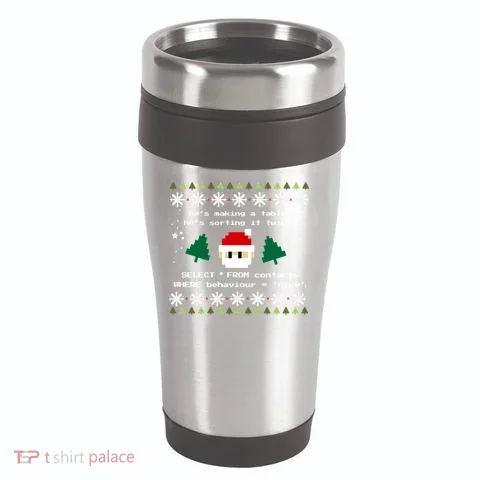 Sql Santa Claus Database Clause Developer Code Db Programmer Gift 16oz Travel Tumbler in the selected color