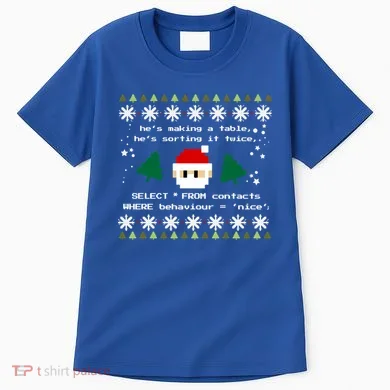 Sql Santa Claus Database Clause Developer Code Db Programmer Gift Tall T-Shirt