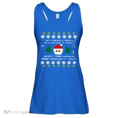 Sql Santa Claus Database Clause Developer Code Db Programmer Gift Ladies Essential Flowy Tank