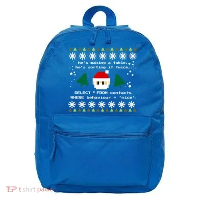 Sql Santa Claus Database Clause Developer Code Db Programmer Gift 16 in Basic Backpack