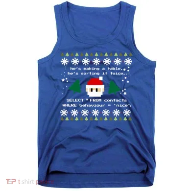 Sql Santa Claus Database Clause Developer Code Db Programmer Gift Tank Top