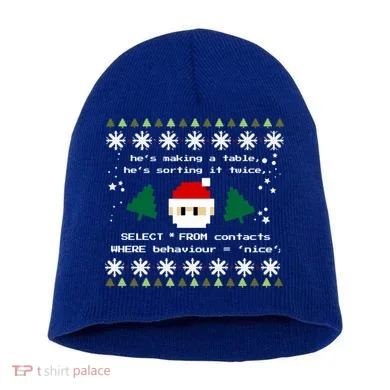 Sql Santa Claus Database Clause Developer Code Db Programmer Gift Short Acrylic Beanie