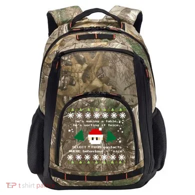 Sql Santa Claus Database Clause Developer Code Db Programmer Gift Camo Xtreme Backpack