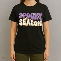 Spooky Season Cute Halloween Vibe Gift T-Shirt thumb 4