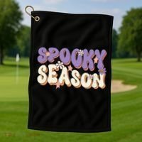 Spooky Season Cute Halloween Vibe Gift Golf Towel thumb 1