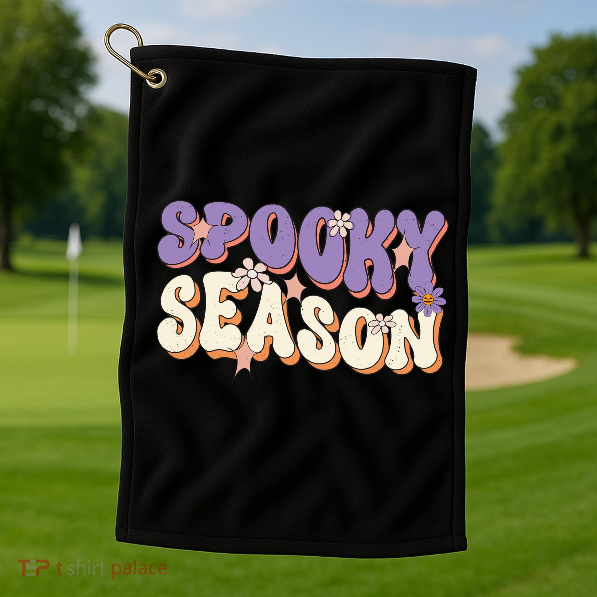 Spooky Season Cute Halloween Vibe Gift Golf Towel