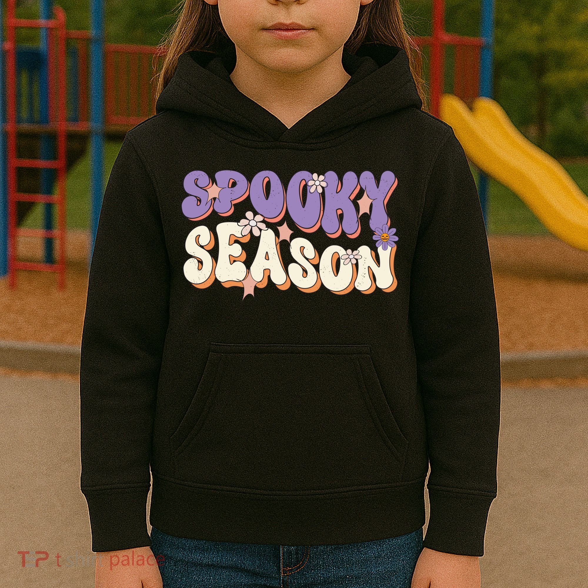 Spooky Season Cute Halloween Vibe Gift Kids Hoodie