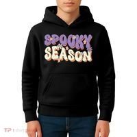 Spooky Season Cute Halloween Vibe Gift Kids Hoodie thumb 4