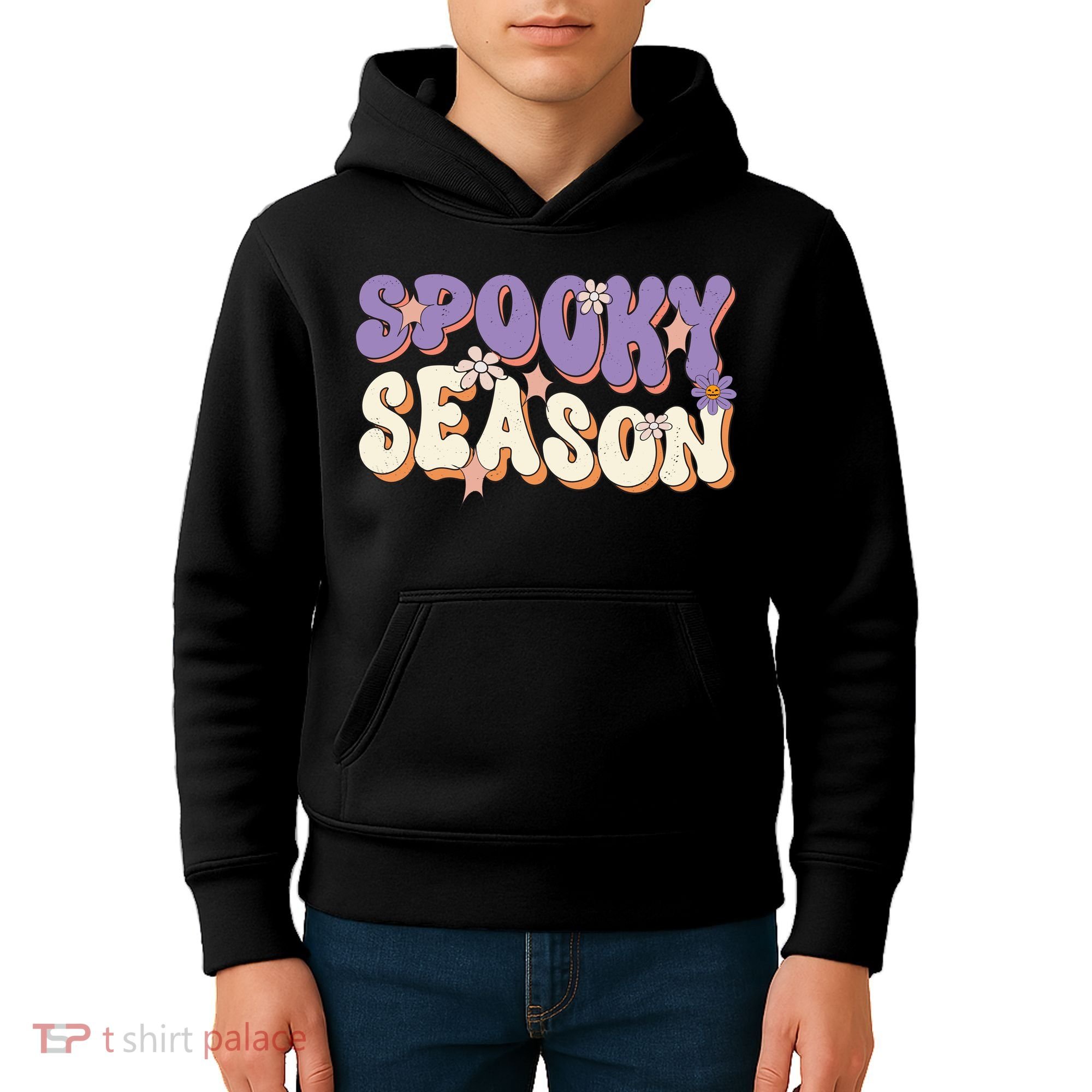 Spooky Season Cute Halloween Vibe Gift Kids Hoodie