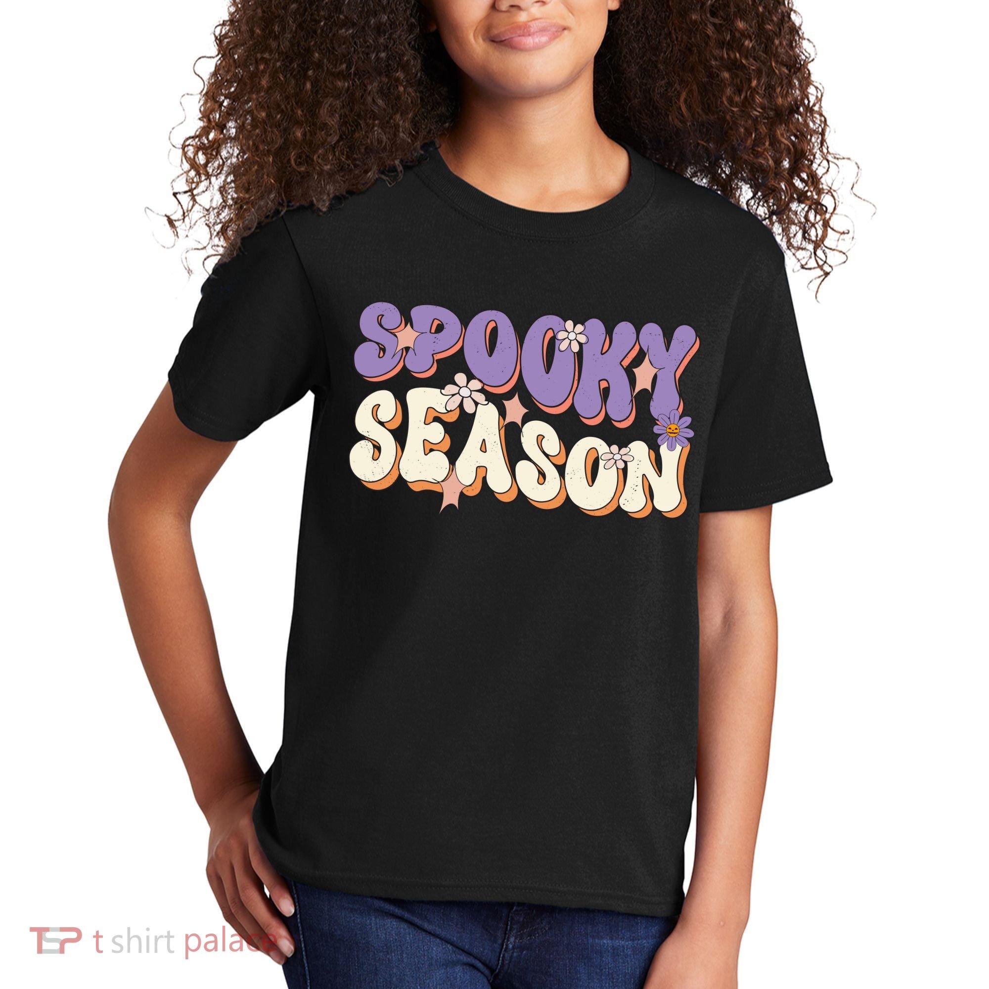 Spooky Season Cute Halloween Vibe Gift Kids T-Shirt