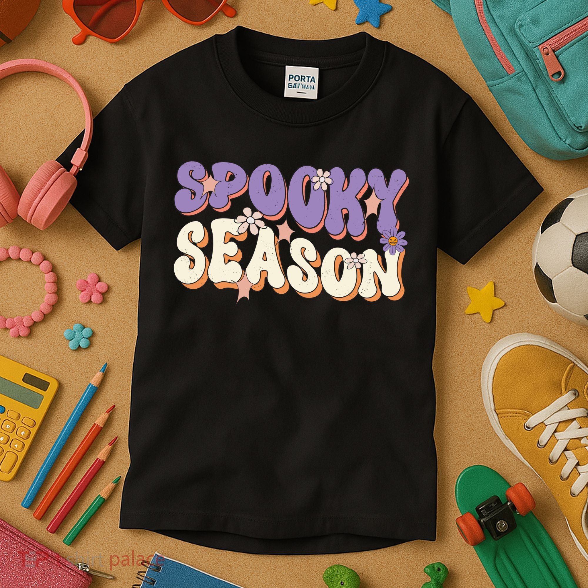 Spooky Season Cute Halloween Vibe Gift Kids T-Shirt