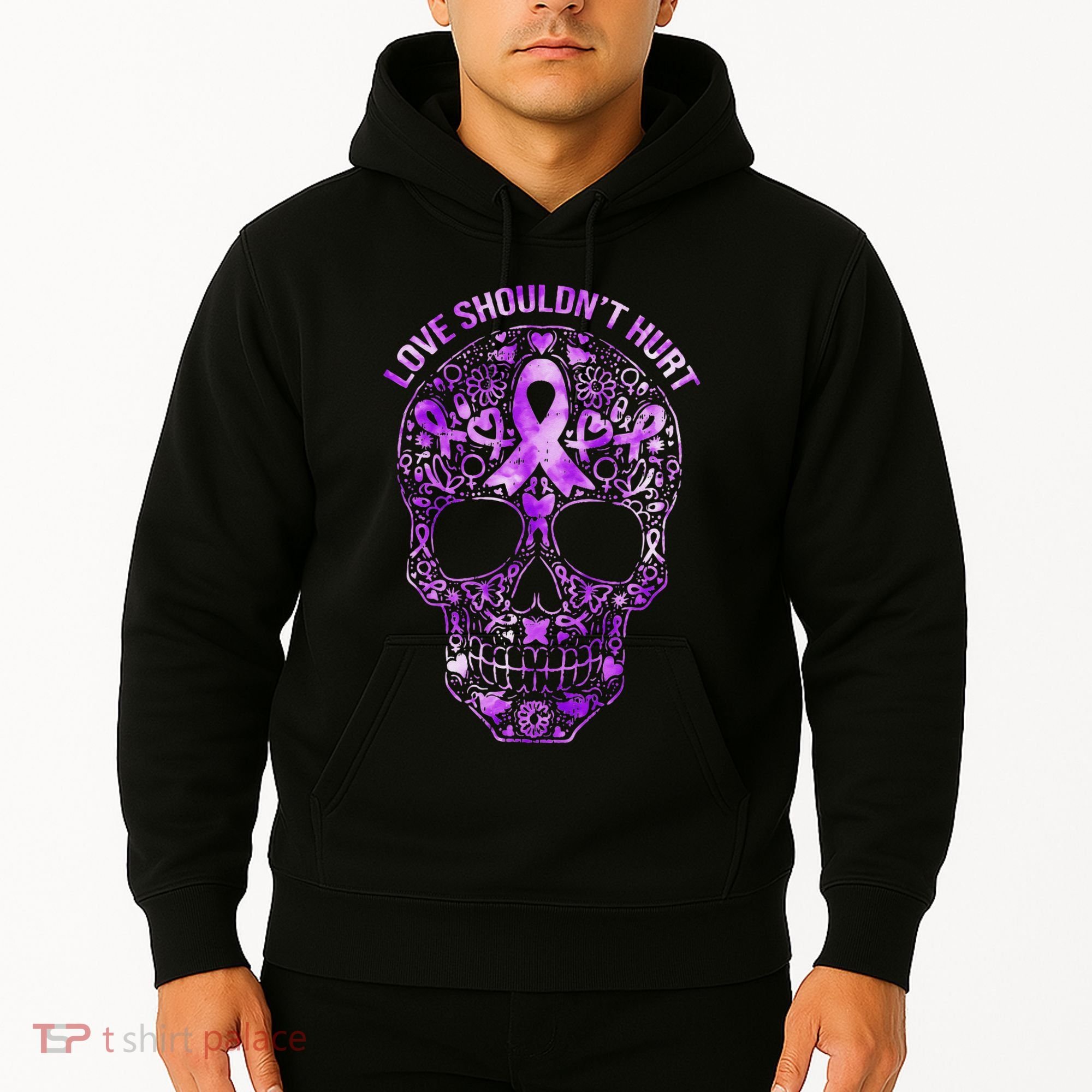 Sugar Skull Calavera Domestic Violence Awareness Hoodie