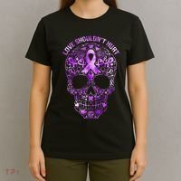 Sugar Skull Calavera Domestic Violence Awareness T-Shirt thumb 4