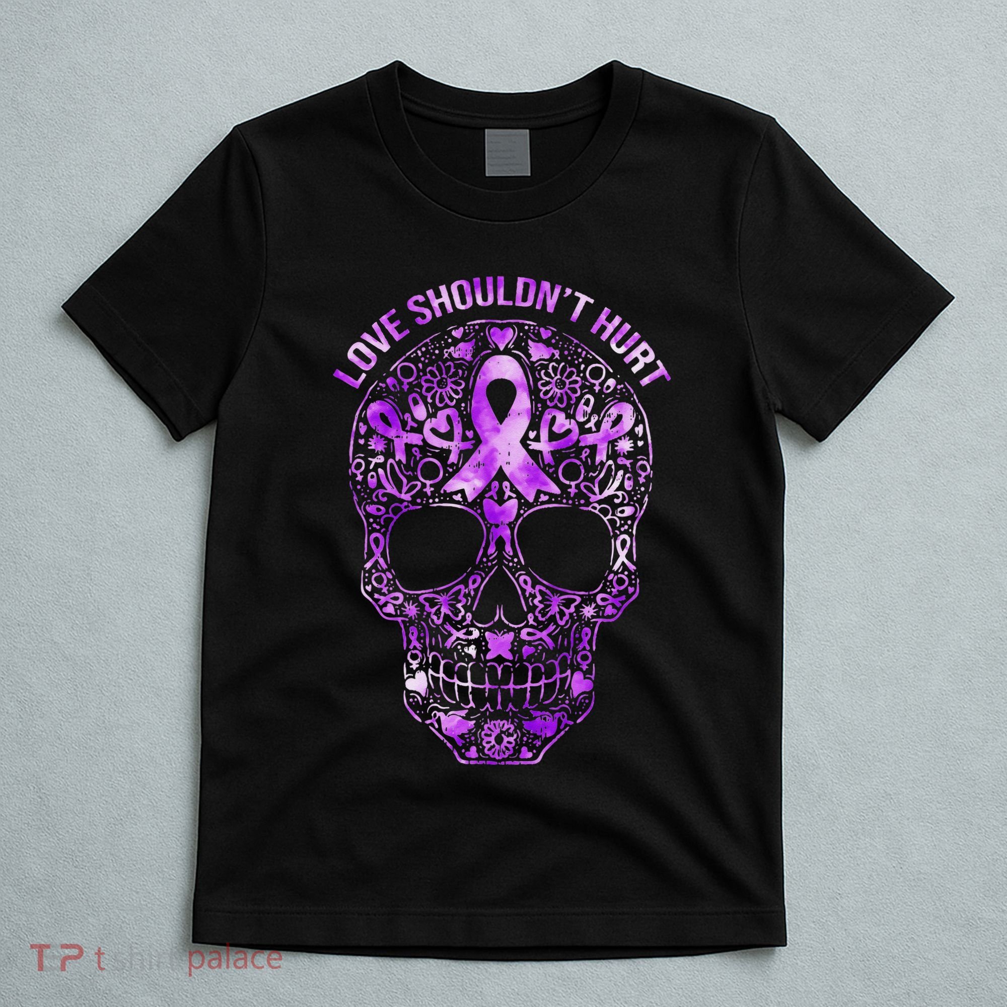 Sugar Skull Calavera Domestic Violence Awareness T-Shirt