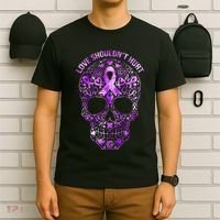 Sugar Skull Calavera Domestic Violence Awareness T-Shirt thumb 6