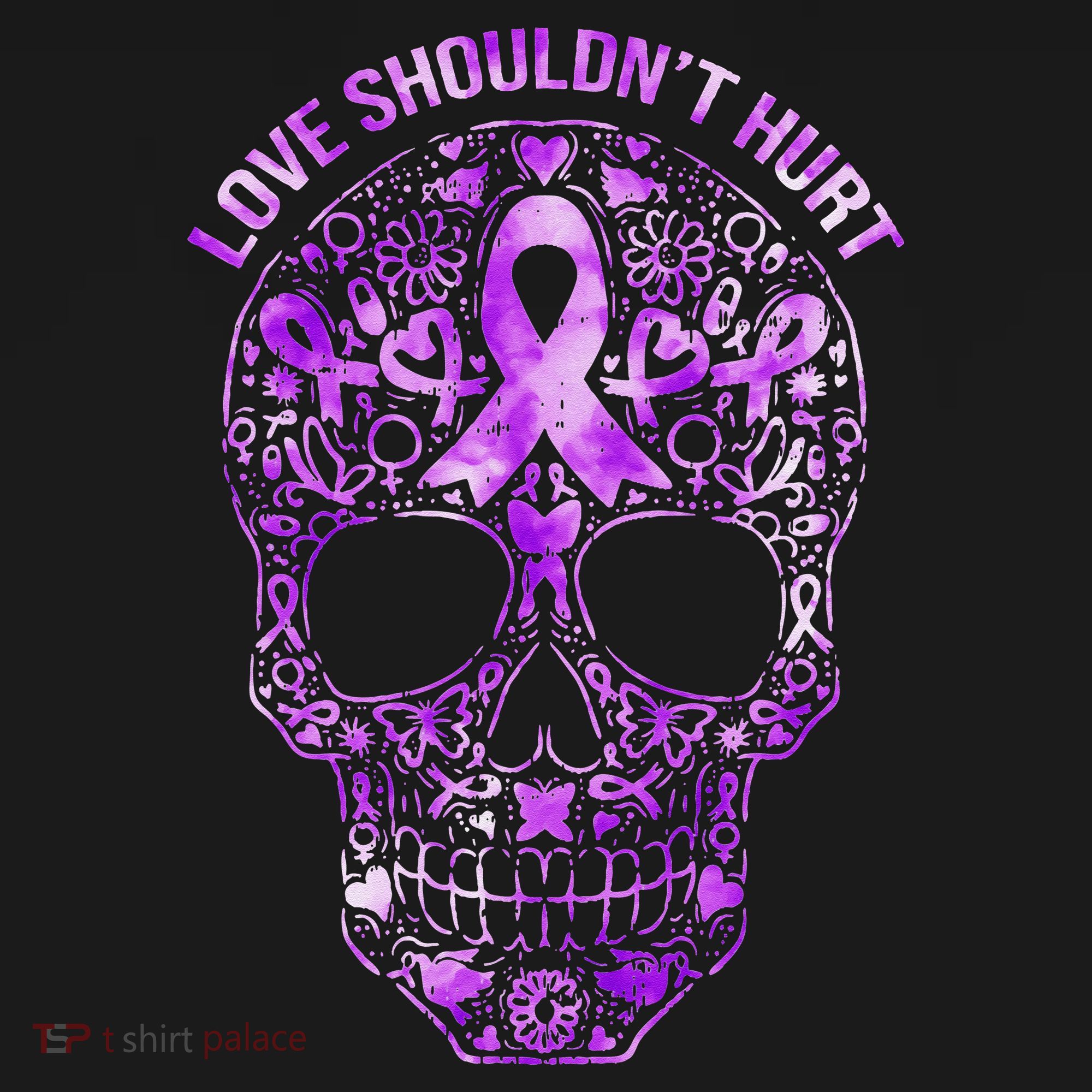 Sugar Skull Calavera Domestic Violence Awareness T-Shirt