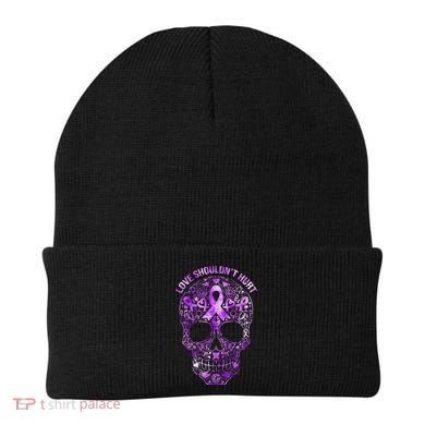 Sugar Skull Calavera Domestic Violence Awareness Beanie
