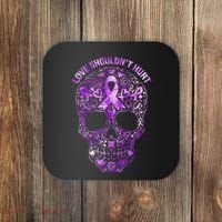 Sugar Skull Calavera Domestic Violence Awareness Coaster thumb 0