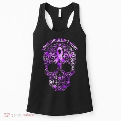 Sugar Skull Calavera Domestic Violence Awareness Women's Tank Top