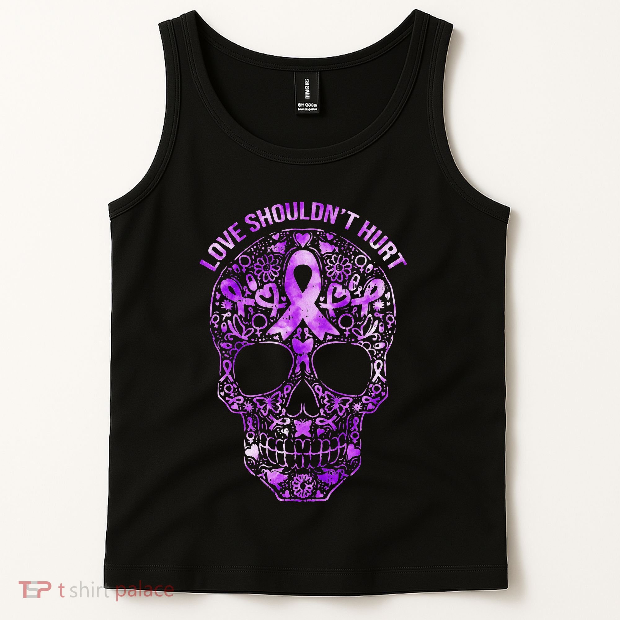 Sugar Skull Calavera Domestic Violence Awareness Tank Top