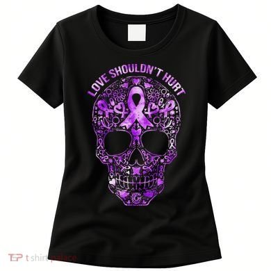 Sugar Skull Calavera Domestic Violence Awareness Women's T-Shirt