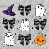 Spooky Season Cute Boo Ghost Coquette Halloween The Baniff Cuffed Pom Beanie thumb 2