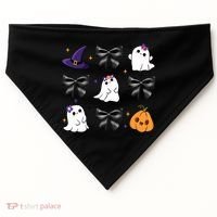 Spooky Season Cute Boo Ghost Coquette Halloween USA-Made Doggie Bandana thumb 0