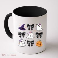 Spooky Season Cute Boo Ghost Coquette Halloween Coffee Mug thumb 0