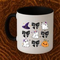 Spooky Season Cute Boo Ghost Coquette Halloween Coffee Mug thumb 2