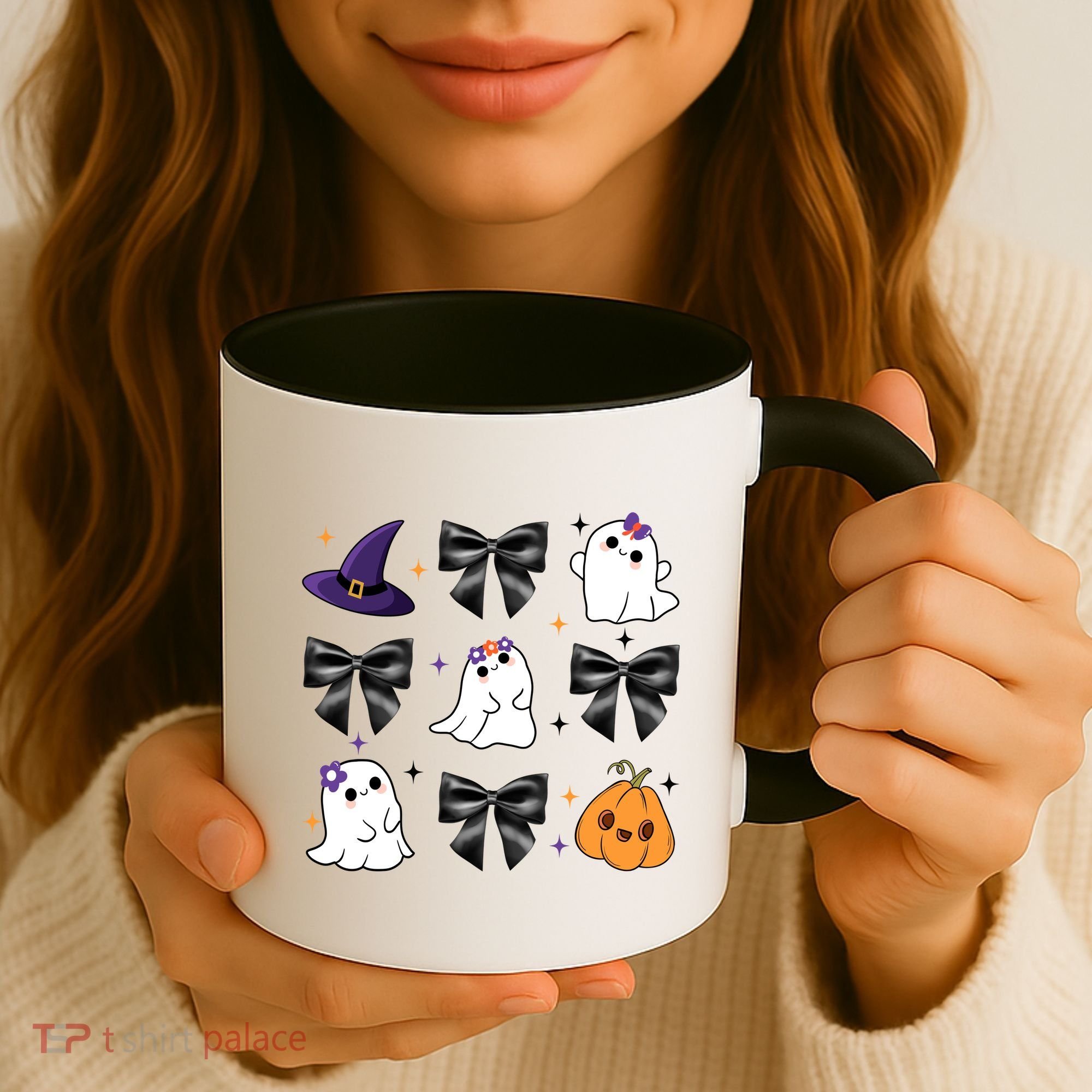 Spooky Season Cute Boo Ghost Coquette Halloween Coffee Mug