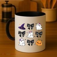 Spooky Season Cute Boo Ghost Coquette Halloween Coffee Mug thumb 4