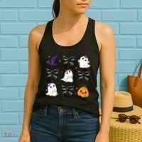 Spooky Season Cute Boo Ghost Coquette Halloween Women's Tank Top thumb 2