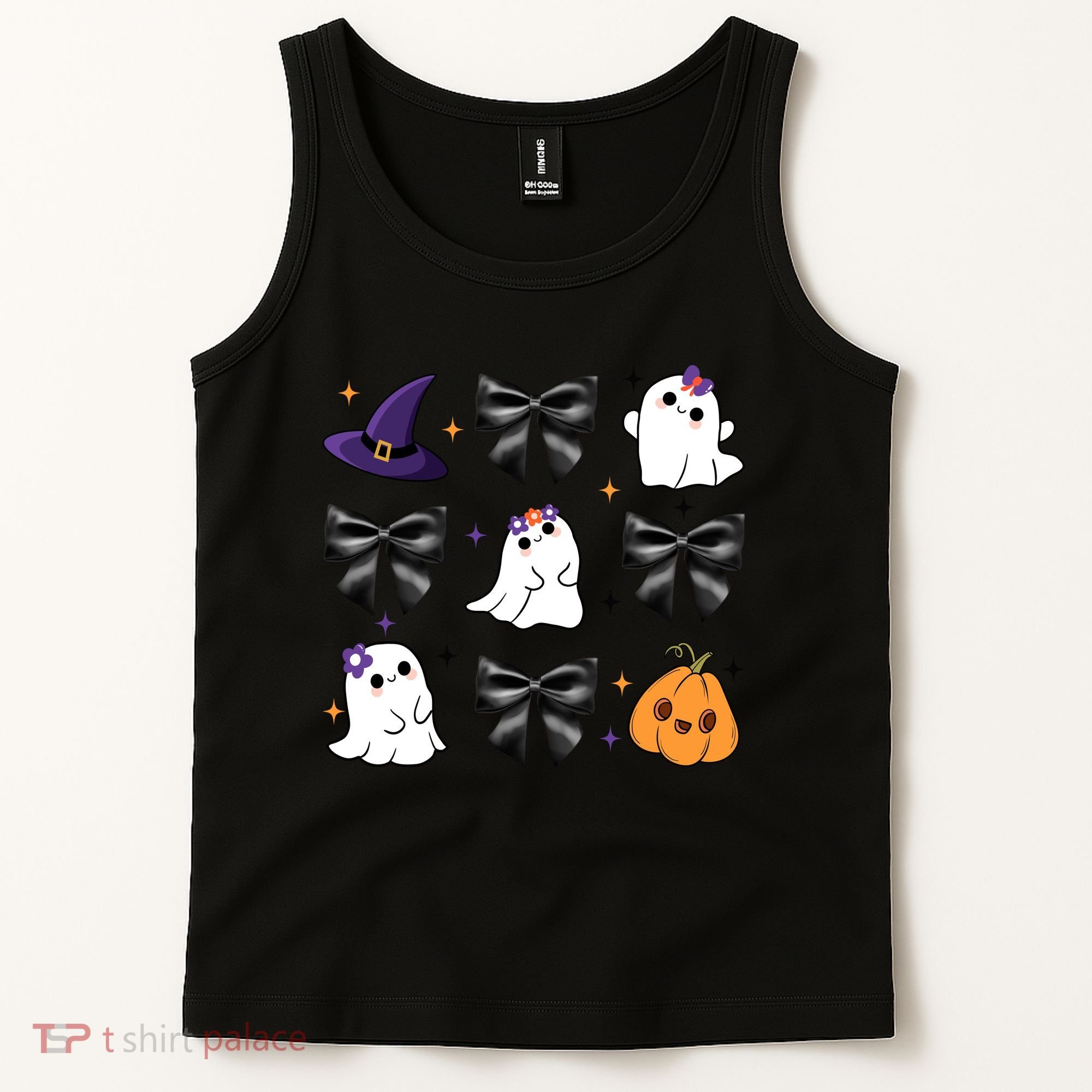 Spooky Season Cute Boo Ghost Coquette Halloween Tank Top