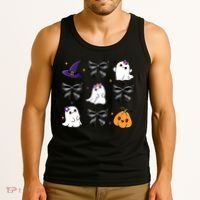 Spooky Season Cute Boo Ghost Coquette Halloween Tank Top thumb 3