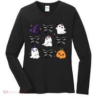 Spooky Season Cute Boo Ghost Coquette Halloween Women's Long Sleeve Shirt thumb 0