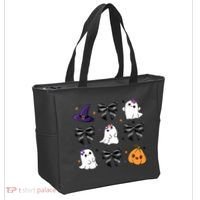 Spooky Season Cute Boo Ghost Coquette Halloween Tote Bag thumb 2