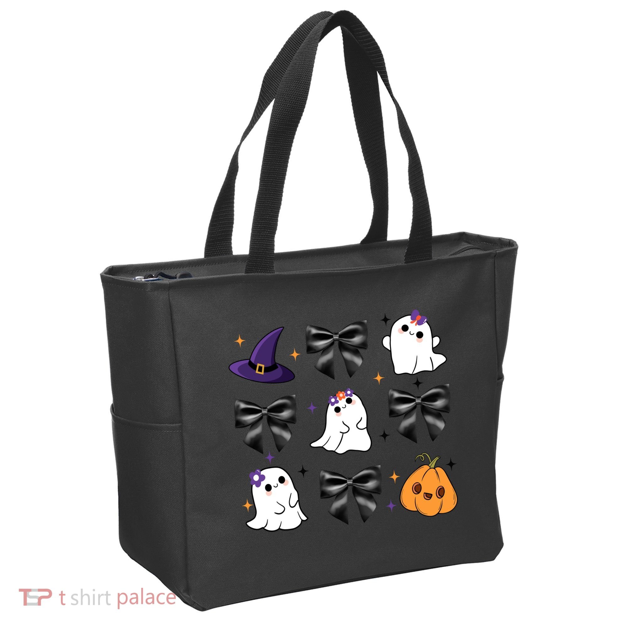 Spooky Season Cute Boo Ghost Coquette Halloween Tote Bag