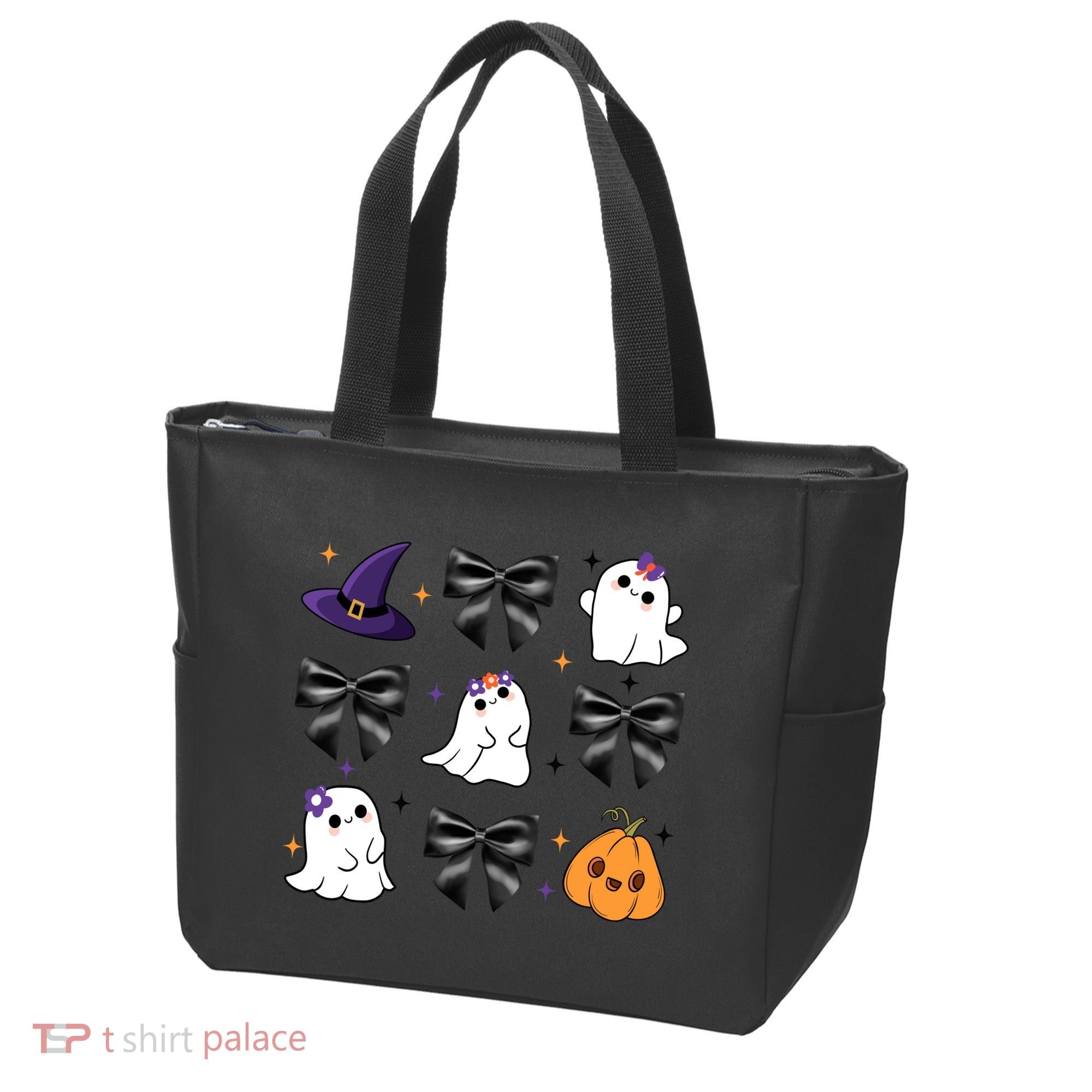 Spooky Season Cute Boo Ghost Coquette Halloween Tote Bag