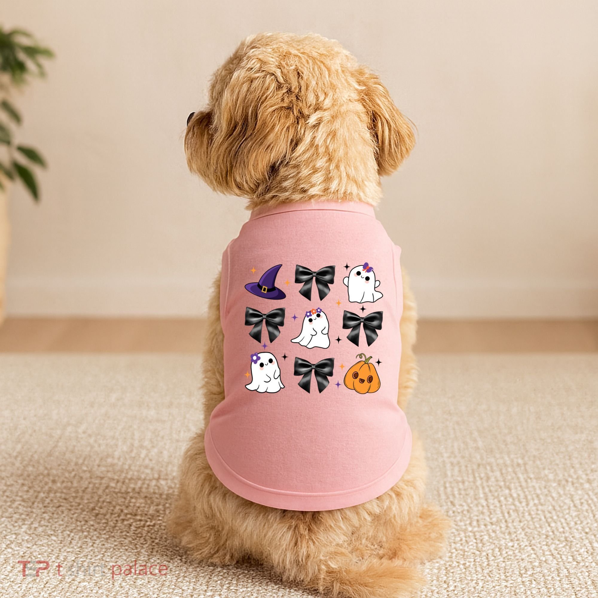 Spooky Season Cute Boo Ghost Coquette Halloween Doggie Tank