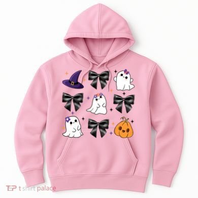 Spooky Season Cute Boo Ghost Coquette Halloween Hoodie