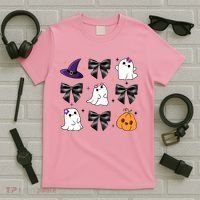 Spooky Season Cute Boo Ghost Coquette Halloween T-Shirt thumb 5