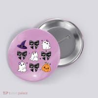 Spooky Season Cute Boo Ghost Coquette Halloween Button thumb 0