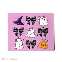 Spooky Season Cute Boo Ghost Coquette Halloween Mousepad thumb 0